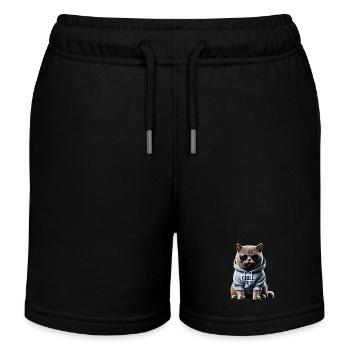 Drôle Britannique Shorthair Chill Out Chat Chill Out - Short de jogging enfant bio Stanley/Stella - noir - Devant