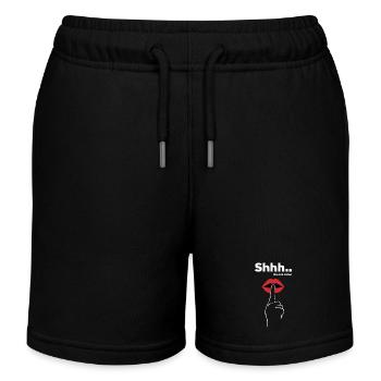 Cheeky Statements SHHH NO ONE CARES Saying - Kids Organic Sweat Shorts by Stanley/Stella - black - Front
