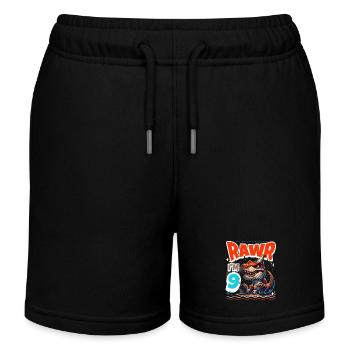 9ème anniversaire Rawr T Rex Dinosaure - Short de jogging enfant bio Stanley/Stella - noir - Devant