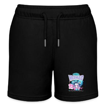 Mermaid 11th Birthday Girl Kids - Kids Organic Sweat Shorts by Stanley/Stella - black - Front