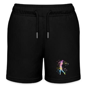 Golfer Colorsplash Kinder Miniaturgolf - Kinder Organic Joggingshorts Mini Bolter von Stanley/Stella - Schwarz - Vorne