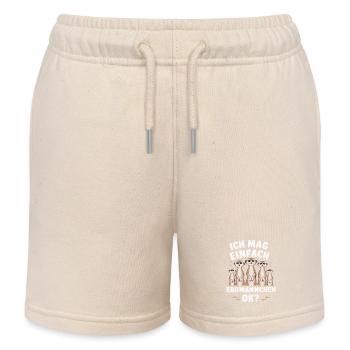 Meerkat Scratching Animal - Kids Organic Sweat Shorts by Stanley/Stella - soft Ecru - Front