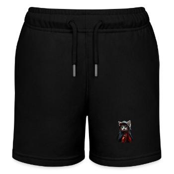 Kätzchen im gruseligen Mantel - Halloween Gothic - Kinder Organic Joggingshorts Mini Bolter von Stanley/Stella - Schwarz - Vorne