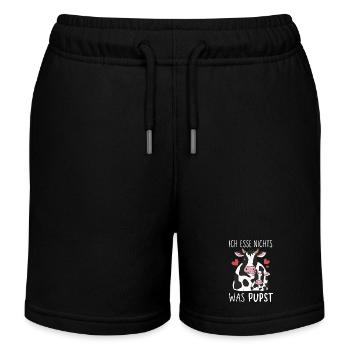 Vegetarian Vegan Animal Welfare Animal Rights Veggie - Kids Organic Sweat Shorts by Stanley/Stella - black - Front