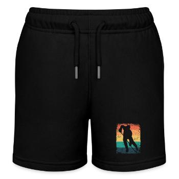 Eishockeyspieler Vintage Eishockey - Kinder Organic Joggingshorts Mini Bolter von Stanley/Stella - Schwarz - Vorne