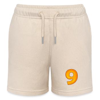 Numéro 9 - Neuf - 9 Motif - Short de jogging enfant bio Stanley/Stella - écru doux - Devant