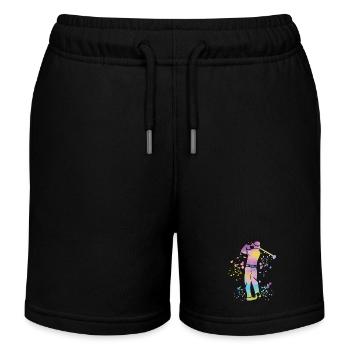 Golfer Colorsplash Kinder Miniaturgolf - Kinder Organic Joggingshorts Mini Bolter von Stanley/Stella - Schwarz - Vorne