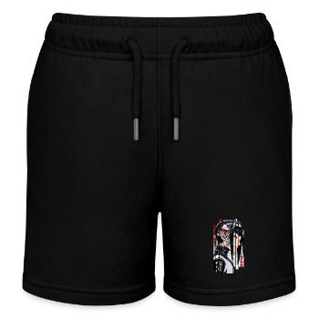 Frau Cyborg Ninja Blau Geometrisch - Kinder Organic Joggingshorts Mini Bolter von Stanley/Stella - Schwarz - Vorne