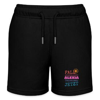 First name Alexia - Kids Organic Sweat Shorts by Stanley/Stella - black - Front