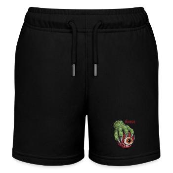 Green Monster Hand Bloody Eye Halloween Party - Kids Organic Sweat Shorts by Stanley/Stella - black - Front