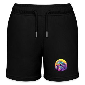 Monster Truck et Licorne - Short de jogging enfant bio Stanley/Stella - noir - Devant