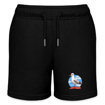 Möwe maritim Matrose - Kinder Organic Joggingshorts Mini Bolter von Stanley/Stella - Schwarz - Vorne