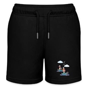 Seefahrt Boot Boote maritim Seemann Matrosen - Kinder Organic Joggingshorts Mini Bolter von Stanley/Stella - Schwarz - Vorne