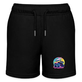 Monster Truck et Licorne - Short de jogging enfant bio Stanley/Stella - noir - Devant