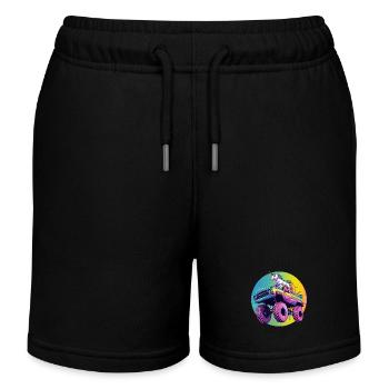 Monster Truck und Einhorn - Kinder Organic Joggingshorts Mini Bolter von Stanley/Stella - Schwarz - Vorne