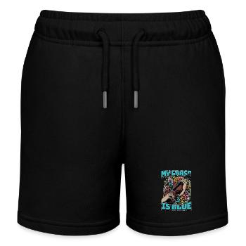 Fiddle My Grass Is Blue Music Lover Fiddle Player - Kids Organic Sweat Shorts by Stanley/Stella - black - Front
