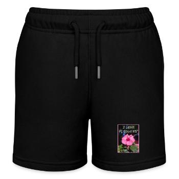 Blume i love flowers - Kids Organic Sweat Shorts by Stanley/Stella - black - Front