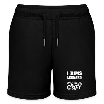 Vorname Leonard - Kinder Organic Joggingshorts Mini Bolter von Stanley/Stella - Schwarz - Vorne