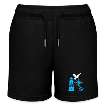 Phare maritime Boussole Phares Seagulls - Short de jogging enfant bio Stanley/Stella - noir - Devant