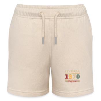 Legend since 1970 Birthday Gift - Kids Organic Sweat Shorts by Stanley/Stella - soft Ecru - Front