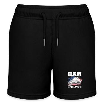 Amateur Radio Radio Antenna - Kids Organic Sweat Shorts by Stanley/Stella - black - Front