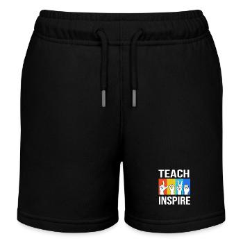 Sign language sign ASL deaf - Kids Organic Sweat Shorts by Stanley/Stella - black - Front