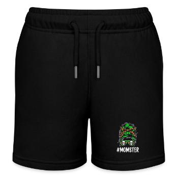 Halloween Momster Monster Mom - Kids Organic Sweat Shorts by Stanley/Stella - black - Front