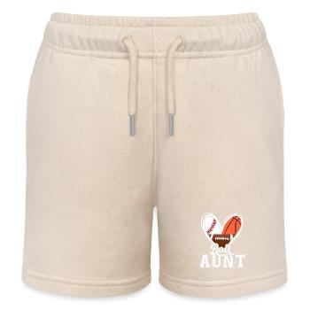 Ball Aunt Funny Baseball Football Basketball Aunt - Kinder Organic Joggingshorts Mini Bolter von Stanley/Stella - Natur - Vorne