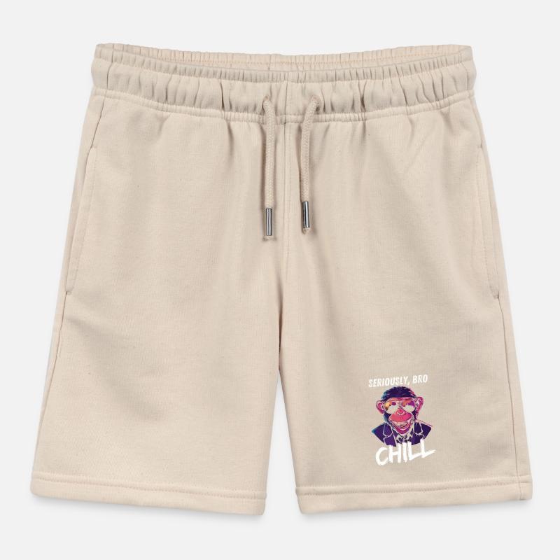 Seriously Bro Chill Affe Lächeln Meme Design Kinder Organic Joggingshorts Mini Bolter von Stanley/Stella