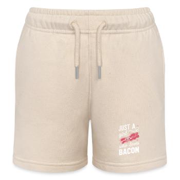 Bacon Breakfast Bacon - Kids Organic Sweat Shorts by Stanley/Stella - soft Ecru - Front