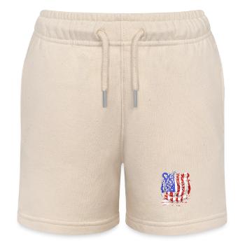Weißer Tiger - Kinder Organic Joggingshorts Mini Bolter von Stanley/Stella - Natur - Vorne