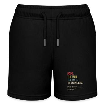 Pops The Man The Myth The Bad Influence - Kinder Organic Joggingshorts Mini Bolter von Stanley/Stella - Schwarz - Vorne