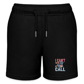 I Can't I'm On A Call Mortuary Mortician - Kids Organic Sweat Shorts by Stanley/Stella - black - Front
