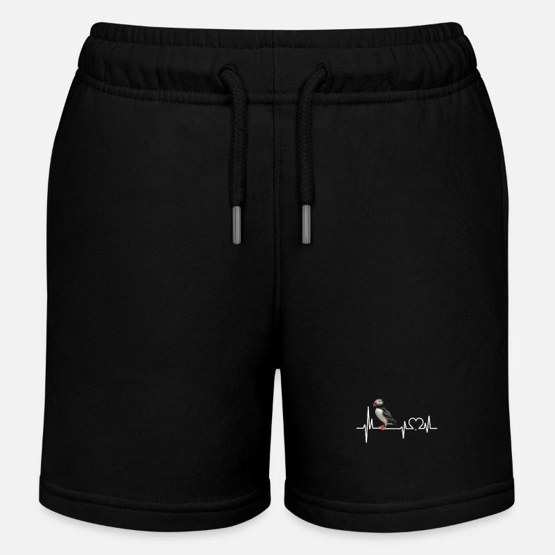Macareux - Short de jogging enfant bio Stanley/Stella - noir