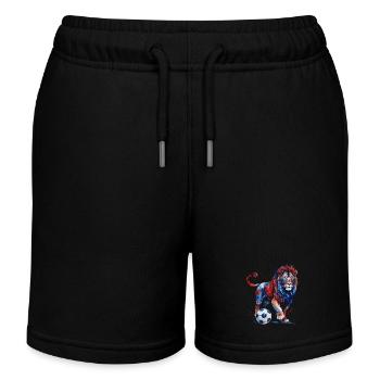 Lion Football Coloré France Animal Design Print - Short de jogging enfant bio Stanley/Stella - noir - Devant