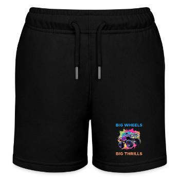 Big Wheels big thrills funny Truck Cars Sayings - Kinder Organic Joggingshorts Mini Bolter von Stanley/Stella - Schwarz - Vorne