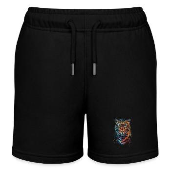 Leopard - Kinder Organic Joggingshorts Mini Bolter von Stanley/Stella - Schwarz - Vorne