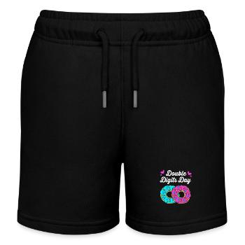 34e anniversaire Dix ans de naissance Date de naissance - Short de jogging enfant bio Stanley/Stella - noir - Devant
