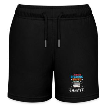 Womens I Survived Reading Banned Books - Kids Organic Sweat Shorts by Stanley/Stella - black - Front