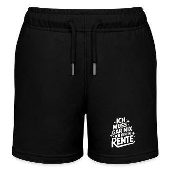 Rentner Rente Ruhestand Pension - Kinder Organic Joggingshorts Mini Bolter von Stanley/Stella - Schwarz - Vorne