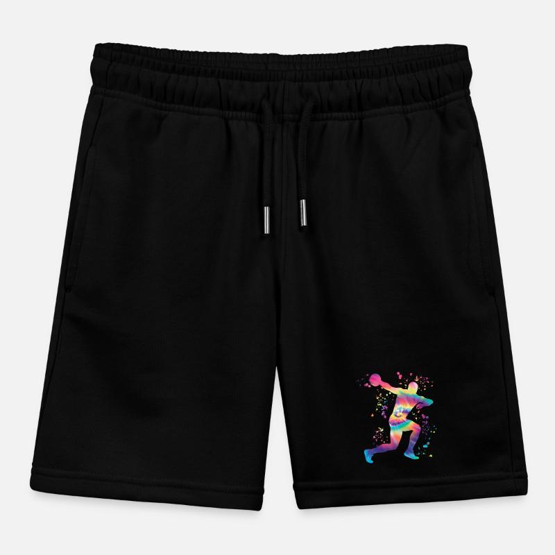 Discus thrower Colorsplash discus throw Kids Organic Sweat Shorts by Stanley/Stella