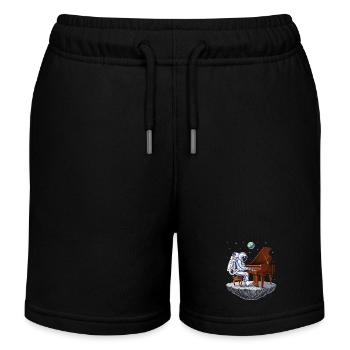Weltraumastronaut Pianist - Kinder Organic Joggingshorts Mini Bolter von Stanley/Stella - Schwarz - Vorne