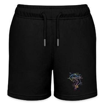 High Jumper Watercolor High Jump - Kids Organic Sweat Shorts by Stanley/Stella - black - Front