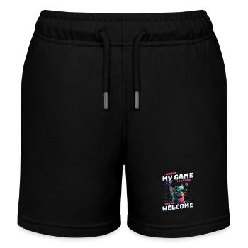 I just paused my game to be here Katze Weltraum VR - Kinder Organic Joggingshorts Mini Bolter von Stanley/Stella - Schwarz - Vorne