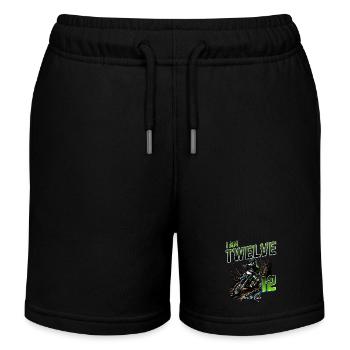 Motocross 12. Geburtstag - Kinder Organic Joggingshorts Mini Bolter von Stanley/Stella - Schwarz - Vorne