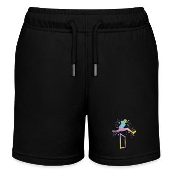 Hürdenlauf Hindernislauf Kinder Hürdenlauf - Kinder Organic Joggingshorts Mini Bolter von Stanley/Stella - Schwarz - Vorne