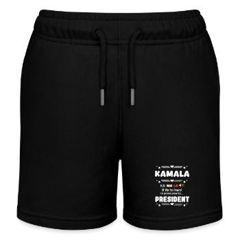 Kamala Présidente drôle difficile à prononcer - Short de jogging enfant bio Stanley/Stella - noir - Devant