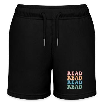 Books Book Reading Library Library Bookworm - Kids Organic Sweat Shorts by Stanley/Stella - black - Front