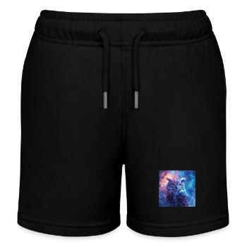 Eule - Kinder Organic Joggingshorts Mini Bolter von Stanley/Stella - Schwarz - Vorne