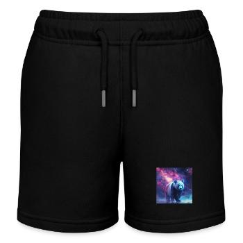 Panda - Kinder Organic Joggingshorts Mini Bolter von Stanley/Stella - Schwarz - Vorne